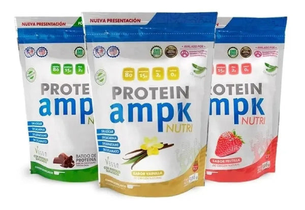 Nutri Protein AMPK 506Gr Plant-Based Protein Shake - Choc, Strawb, Vanilla