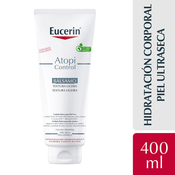 Eucerin AtopiControl Body Balm 200ml - Soothes Itchy Skin, Moisturizes, Strengthens Skin Barrier, Non-Sticky & Quick Absorption, Suitable for Babies 4+ Weeks.