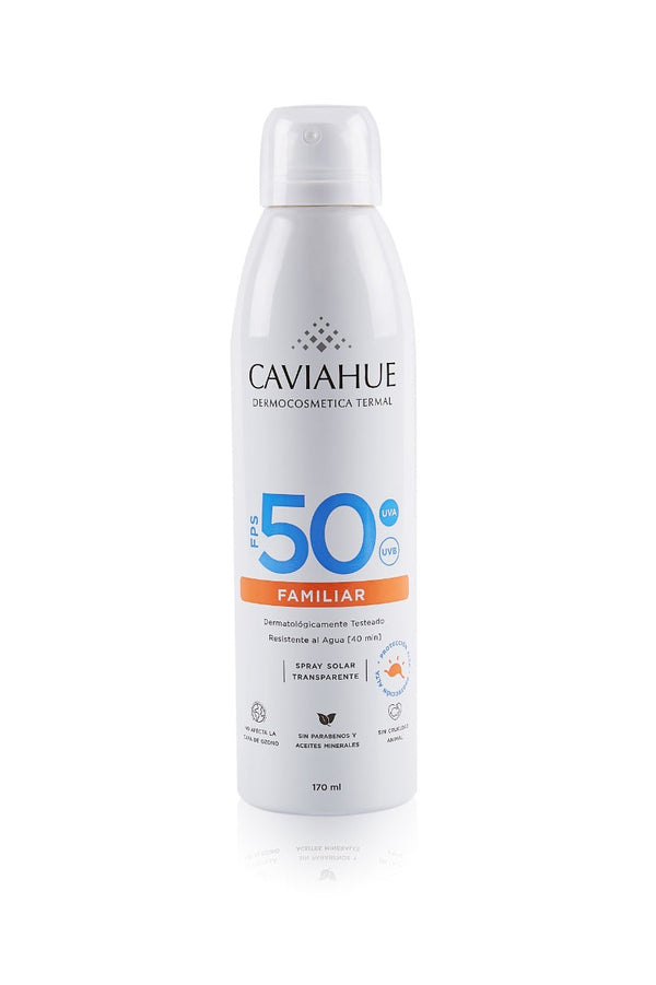 Caviahue Family Transparent Sun Spray Fps50 (170Ml/5.74Fl Oz) with Coumarin, Citronellol, Citral and Ethylhexyl Triazone Protection