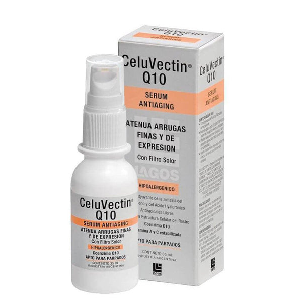 Celuvectin Serum Antiaging Q10 - 35Ml Complex with Hyaluronic Acid, Alpha Lipoic Acid, Ceramides, Squalane, Panthenol, Allantoin & Shea Butter