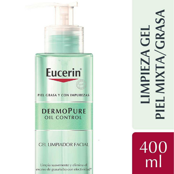 Eucerin Dermopure Oil Control Cleansing Gel (400ml/13.52fl Oz): Removes Dirt, Makeup & Excess Sebum, Suitable for Oily Skin Prone to Acne