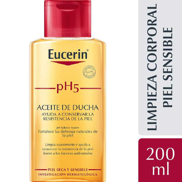 Eucerin pH5 Shower Oil 200ml/6.76fl oz - Allergy Tested, Clinically Proven, Suitable for Sensitive Skin