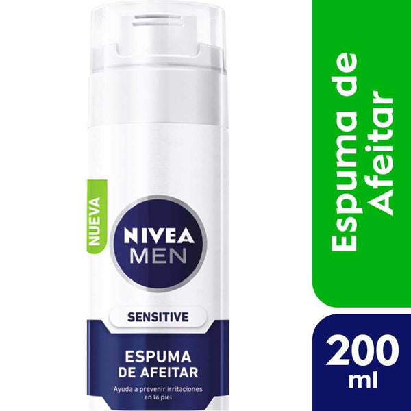 NIVEA Men Sensitive Shaving Foam with Chamomile & Vitamin F - 200ml/6.76fl oz - Prevents Irritation & Offers Close Shave for Sensitive Skin