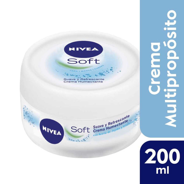 Nivea Soft Moisturizing Cream - Non-Greasy, Natural Ingredients, Suitable for All Skin Types 200Ml / 6.76Fl Oz
